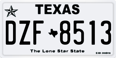 TX license plate DZF8513
