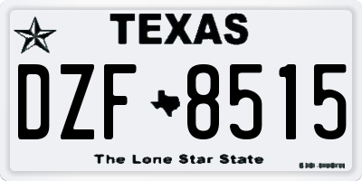 TX license plate DZF8515