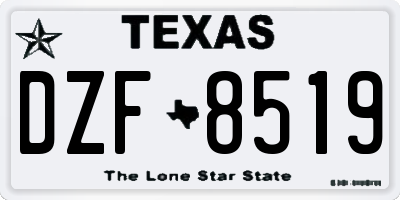 TX license plate DZF8519
