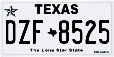 TX license plate DZF8525