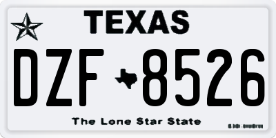 TX license plate DZF8526