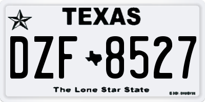 TX license plate DZF8527