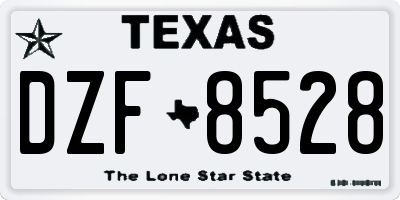 TX license plate DZF8528