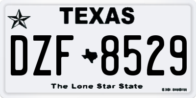 TX license plate DZF8529