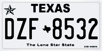TX license plate DZF8532