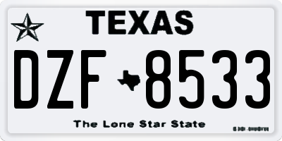 TX license plate DZF8533
