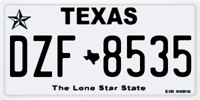 TX license plate DZF8535