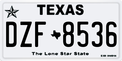 TX license plate DZF8536
