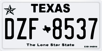 TX license plate DZF8537