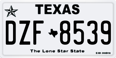 TX license plate DZF8539