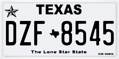 TX license plate DZF8545