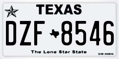 TX license plate DZF8546