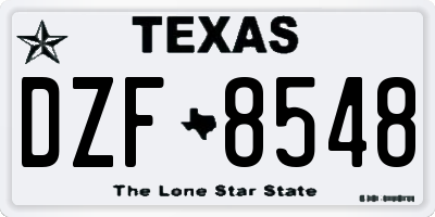 TX license plate DZF8548
