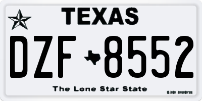 TX license plate DZF8552
