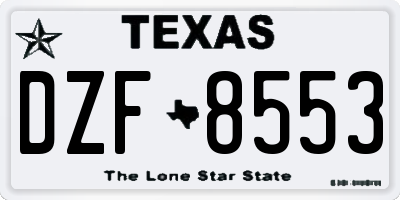 TX license plate DZF8553