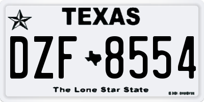 TX license plate DZF8554