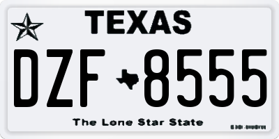 TX license plate DZF8555