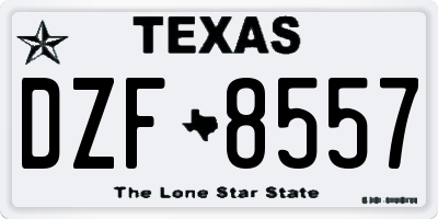 TX license plate DZF8557