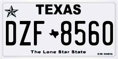 TX license plate DZF8560