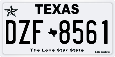TX license plate DZF8561