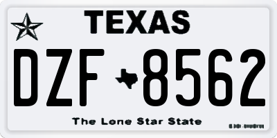 TX license plate DZF8562