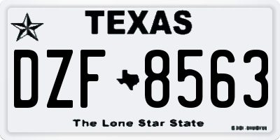 TX license plate DZF8563