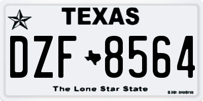 TX license plate DZF8564