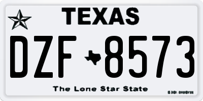 TX license plate DZF8573