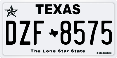 TX license plate DZF8575