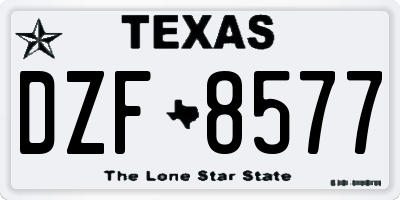 TX license plate DZF8577