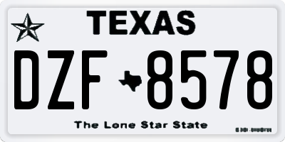TX license plate DZF8578