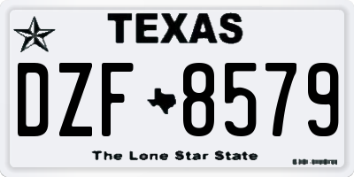 TX license plate DZF8579