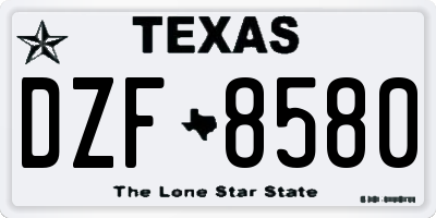 TX license plate DZF8580