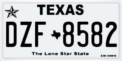 TX license plate DZF8582