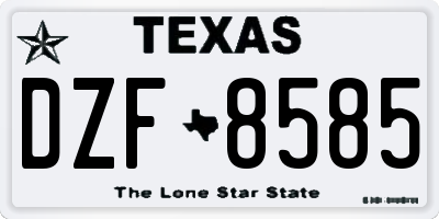TX license plate DZF8585