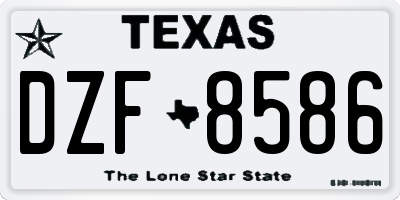 TX license plate DZF8586