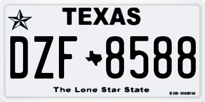 TX license plate DZF8588
