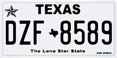 TX license plate DZF8589