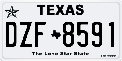 TX license plate DZF8591