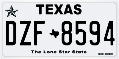 TX license plate DZF8594