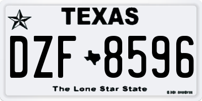 TX license plate DZF8596