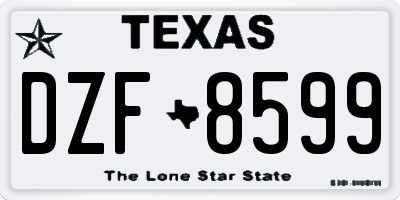 TX license plate DZF8599