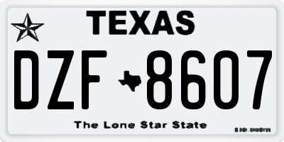 TX license plate DZF8607