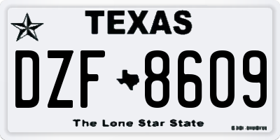 TX license plate DZF8609
