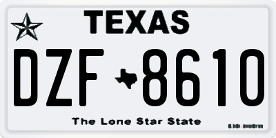 TX license plate DZF8610