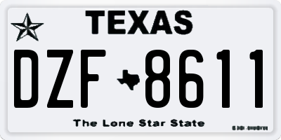 TX license plate DZF8611
