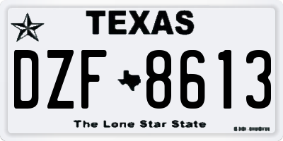 TX license plate DZF8613