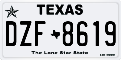 TX license plate DZF8619