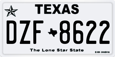 TX license plate DZF8622
