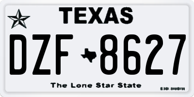 TX license plate DZF8627